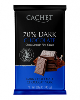 Фото продукту: Шоколад Cachet чорний екстра 70%, 300 г