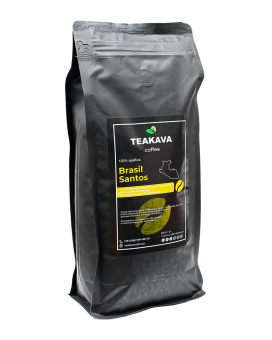 Фото продукту: Кава в зернах Teakava Brasil Santos, 1 кг (моносорт арабіки)