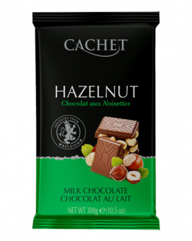 Фото продукта: Шоколад Cachet молочный с лесными орехами 32%, 300 г