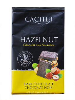 Фото продукта: Шоколад Cachet черный с лесными орехами 54%, 300 г