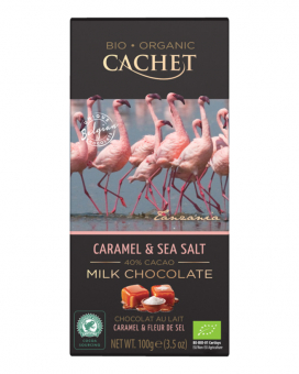 Фото продукта: Шоколад Cachet Bio Organic молочный с соленой карамелью 40%, 100 г