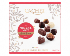 Фото продукта: Конфеты шоколадные Cachet с молочным, черным и белым шоколадом, 200 г