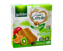 Фото продукту:Печиво з яблучним пюре, соком ківі та апельсина, ізюмом GULLON Cuor di Ce...