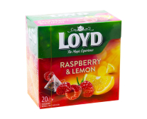 Фото продукта:Чай фруктовый Малина-лимон LOYD RASPBERRY&LEMON, 40 г (20шт*2г)