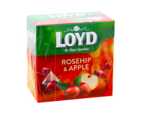 Фото продукта:Чай фруктовый Шиповник-яблоко LOYD Rosehip & Apple, 40 г (20шт*2г)