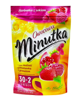 Фото продукту:Чай фруктовий Minutka з малиною, полуницею та гранатом у пакетиках, 64 г ...