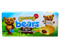 Фото продукту:Тістечне бісквітне Барні з шоколадним кремом JOUY & CO Cravings Bears Cho...