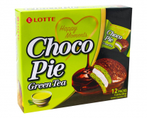 Фото продукту:Сендвіч печиво зі смаком зеленого чаю в шоколаді LOTTE Choco Pie Green Te...