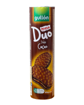 Фото продукту:Печиво сендвіч шоколадне з шоколадним прошарком GULLON Duo Mega Doble Cac...