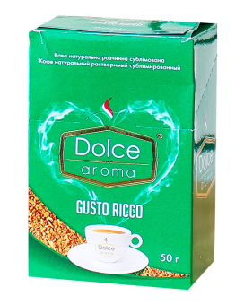 Фото продукту: Кава розчинна в стиках Dolce Aroma Gusto Ricco (2 г*25 шт/уп), 50 г