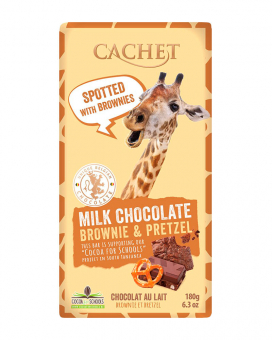Шоколад Cachet молочный с брауни и брецелем 31%, 180 г