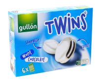 Фото продукту:Печиво сендвіч шоколадне у білому шоколаді GULLON Twins White Chocolate, ...