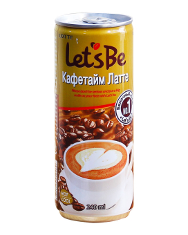 Фото продукта: Напиток кофейный негазированный Let's Be Кафетайм Латте ЛОТТЕ, 240 мл (LET`S BE Cafetime Latte LOTTE) 
