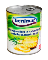 Фото продукту:Ананас консервований Benimar Pineapple, 825 г