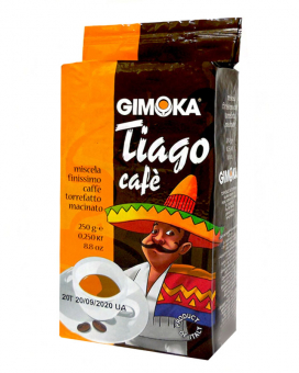Фото продукту: Кава мелена Gimoka Tiago, 250 г (20/80)