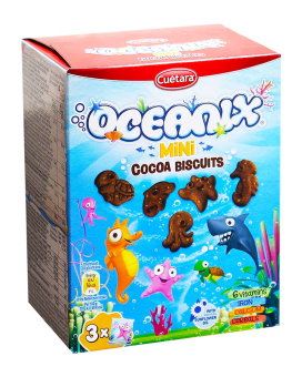 Фото продукту: Печиво шоколадне Cuetara Oceanix Mini Cocoa Biscuits, 120 г