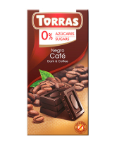 Фото продукту:Шоколад чорний без цукру, без глютену TORRAS з кавою 52%, 75 г