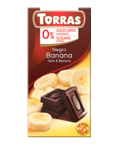 Фото продукту:Шоколад чорний без цукру, без глютену TORRAS з бананом 52%, 75 г