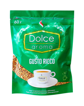 Кофе растворимый Dolce Aroma Gusto Ricco, 60 г