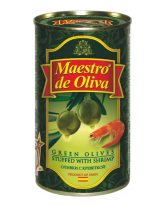 Фото продукту:Оливки з креветкою Maestro de Oliva, 280 г (ж/б)