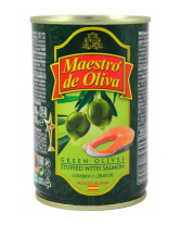 Фото продукту:Оливки із сьомгою Maestro de Oliva, 280 г (ж/б)