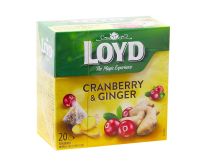 Фото продукта:Чай фруктовый Клюква-имбирь LOYD Cranberry & Ginger, 40 г (20шт*2г)