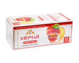 Фото продукту: Чай чорний Azercay "Персик", 1,8 г * 25 шт (ароматизований чай у пакетиках)