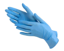 Фото продукта:Перчатки нитриловые синие, размер S, 100 шт