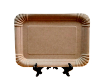 Тарелка одноразовая бумажная прямоугольная крафт, 50 шт (15,5 х 21,5 см)
