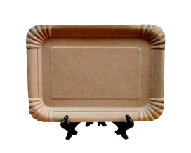 Фото продукта: Тарелка одноразовая бумажная прямоугольная крафт, 50 шт (15,5 х 21,5 см)