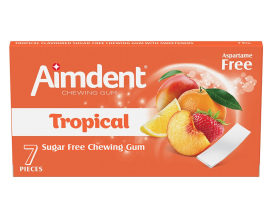 Жевательная резинка без сахара со вкусом тропических фруктов Aimdent TROPICAL, 7 шт/уп