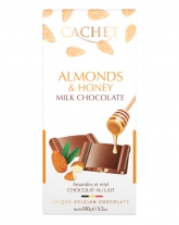 Фото продукта:Шоколад Cachet молочный с миндалем и медом 31%, 100 г