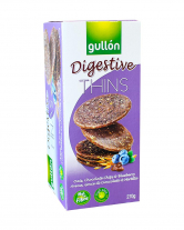 Фото продукту:Печиво злакове з шоколадом та чорницею GULLON Digestive Thins Finas, 270 г